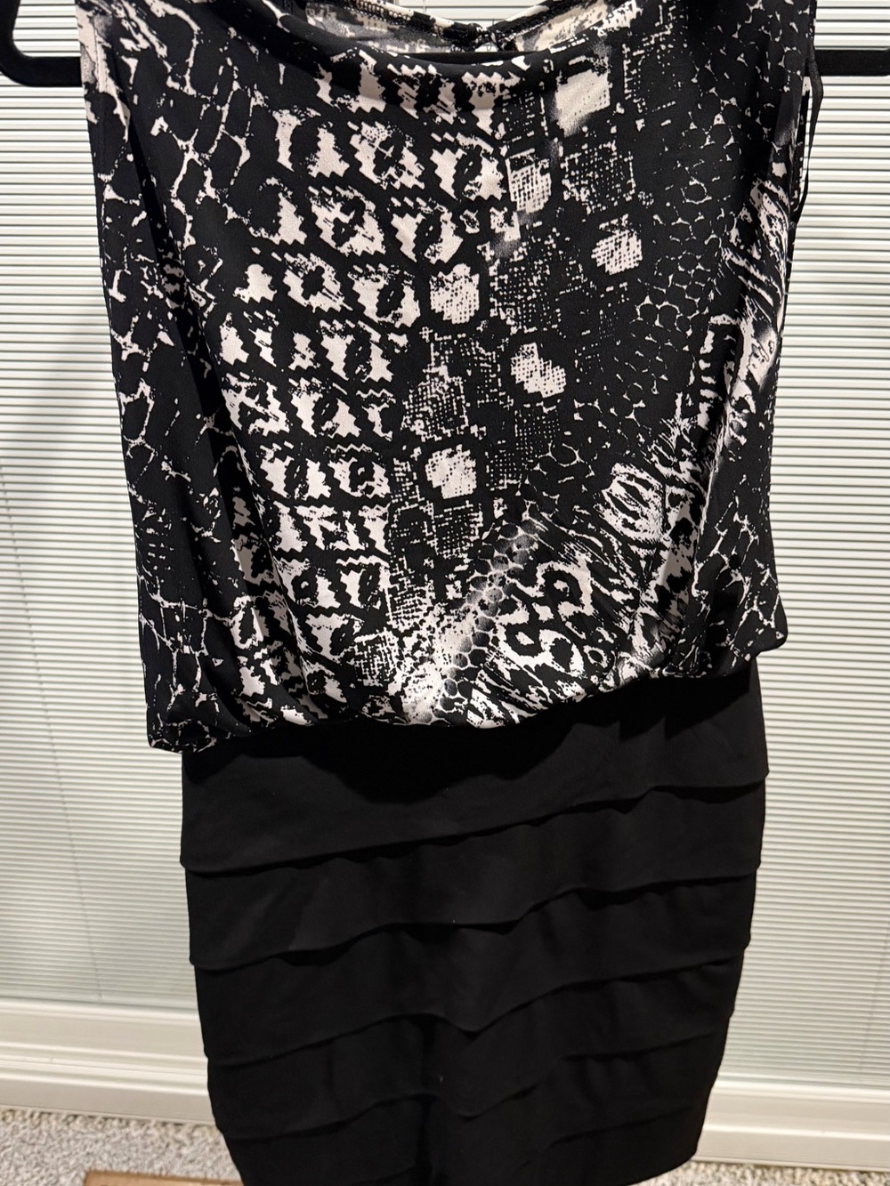 Valerie Bertinelli Black and White Animal Print Top